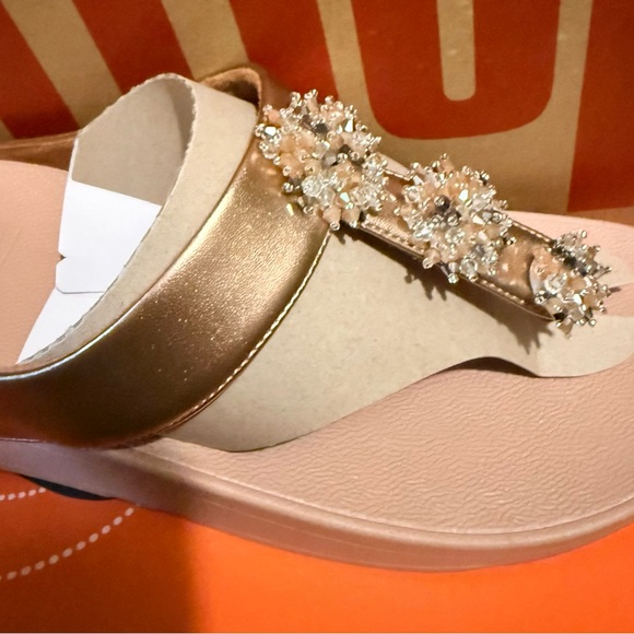 FitFlop  Rose Gold Sandals with Crystal Embellishments - Picture 2 of 4
